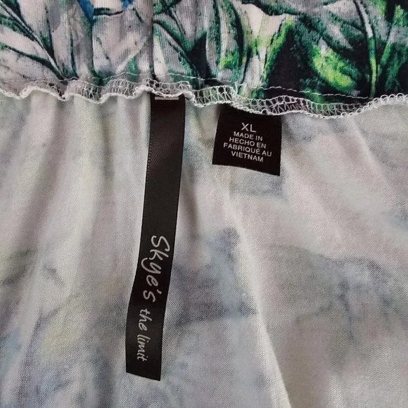 Jumpsuit Off Shoulder Tropical Beauty Green SKYE'S THE LIMIT Sz.XL Beach - Picture 11 of 13